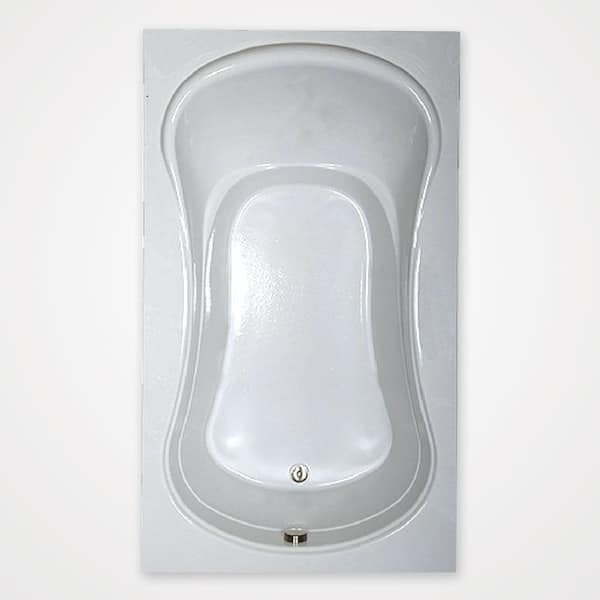 Comfortflo 72in. Acrylic Reversible Drain Rectangular Alcove Soaking Bathtub in White