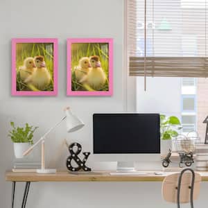Grooved 8 in. x 10 in. Pink Picture Frame (Set of 2)