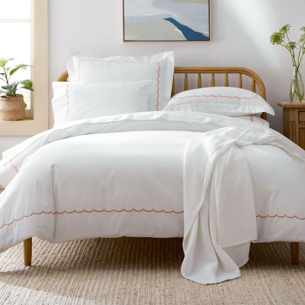 Company Cotton Scallop Percale Duvet Cover