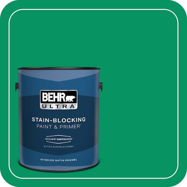 BEHR ULTRA 1 gal. #470B-6 Emerald Lake Extra Durable Satin Enamel Interior Paint & Primer