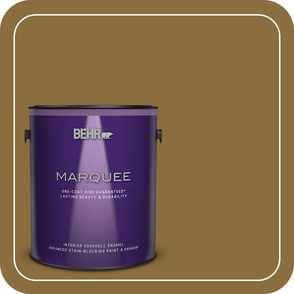 BEHR MARQUEE 1 Gal. #S310-7A Vintage Brass Eggshell Enamel Interior Paint and Primer