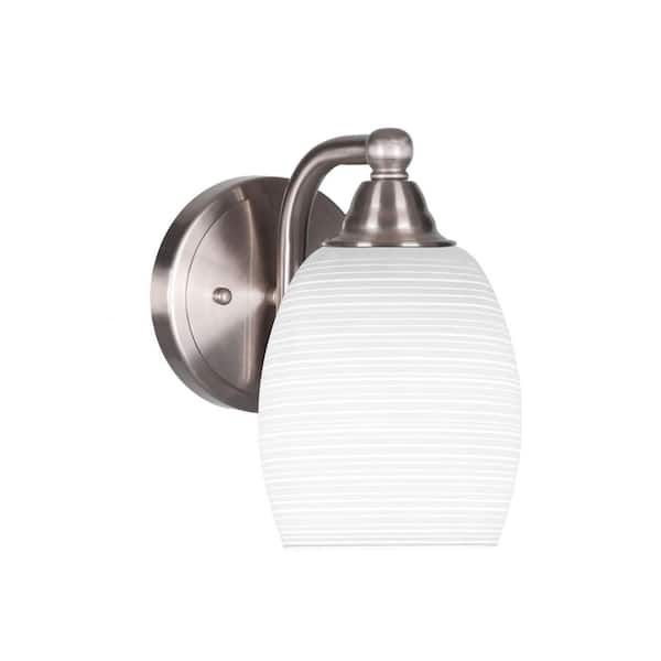 Unbranded Madison 5 in. 1-Light Brushed Nickel Wall Sconce with Standard Shade