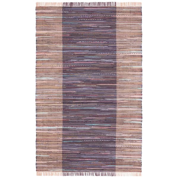 SAFAVIEH Rag Rug Purple/Blue 5 ft. x 8 ft. Multi-Striped Area Rug