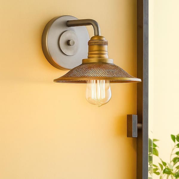 RIGBY 8 in. 1-Light Antique Nickel Vanity Light