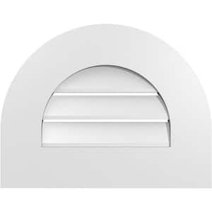 18 in. x 14 in. Round Top Surface Mount PVC Gable Vent: Functional with Standard Frame
