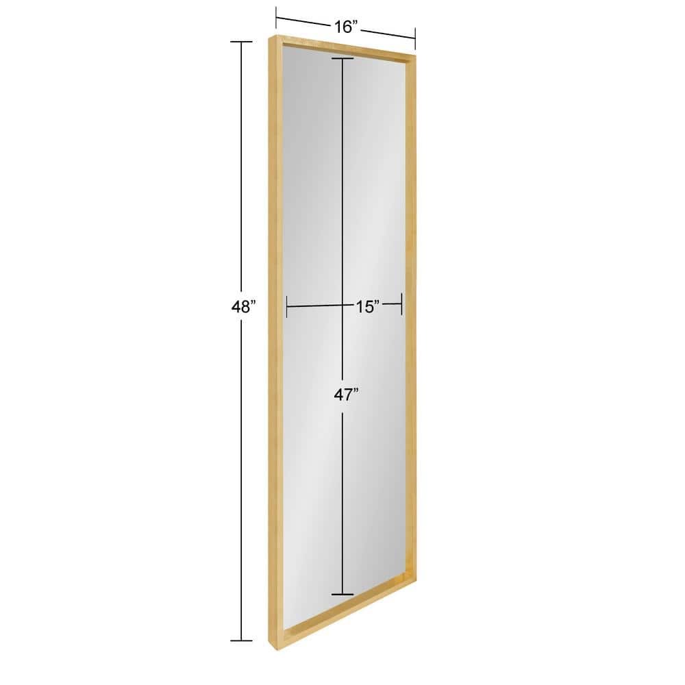 Travis Rectangular Gold Wood Framed Wall Mirror