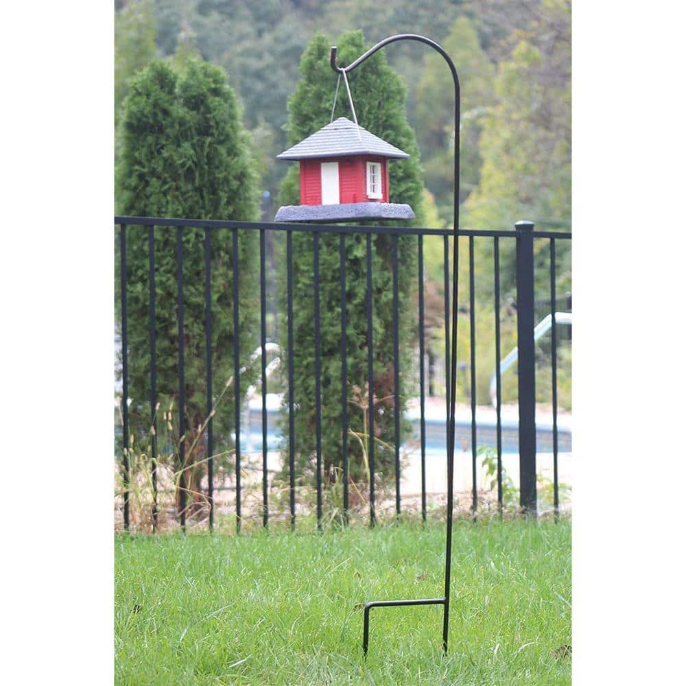 Ashman Black 65-Inch Steel Shepherd Hook for Outdoor Decor, 4 Pack