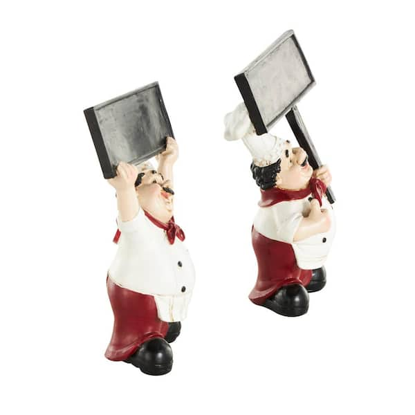 Pair authentic of chef statues