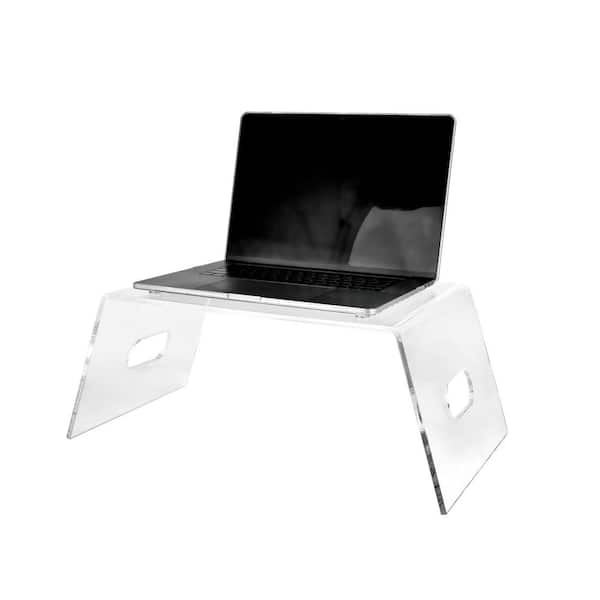 AdirHome 21.5 in. W. Rectangular Clear Acrylic Computer Monitor Stand, Desktop Riser for Laptop (2-Pack)