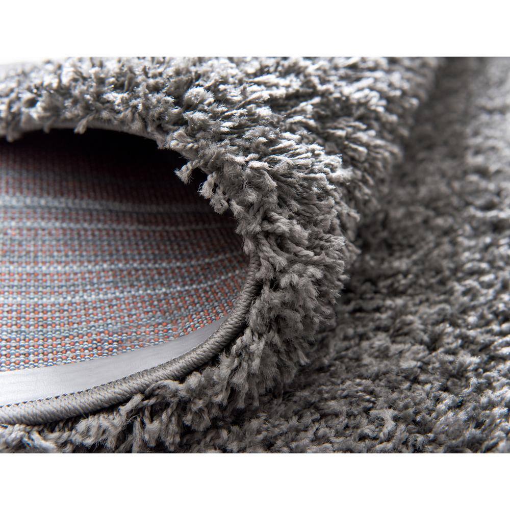 Reversible Gray Solid Shag Synthetic 4' x 6' Rug