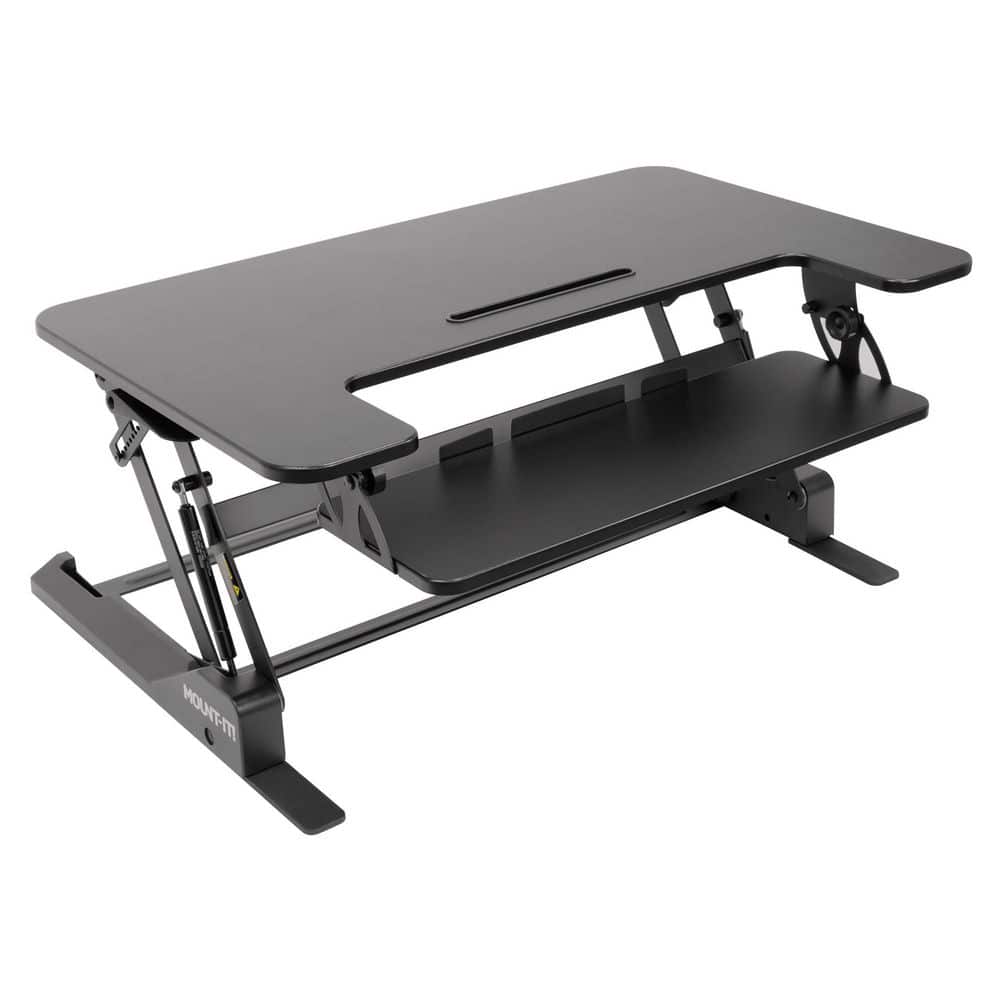 mount-it! 36.25 in. W Black Desk Converter with Gas Spring