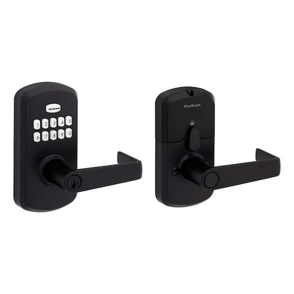 SmartCode 955 Kingston SC1-Keyway Light Commercial 10-Button Keypad Matte Black Electronic Lever