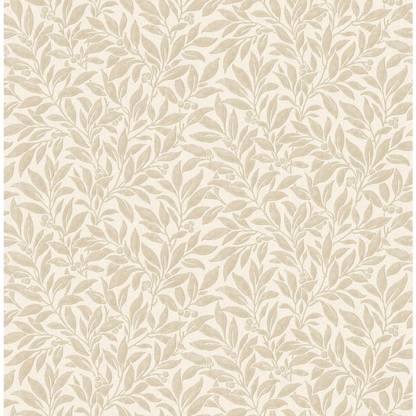 Beige Winter Berry Vine Wallpaper