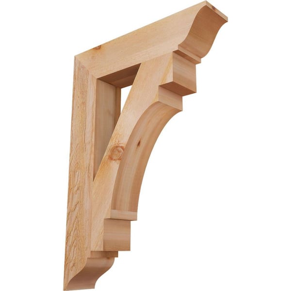 Ekena Millwork 6 in. x 40 in. x 28 in. Western Red Cedar Merced Traditional Rough Sawn Bracket