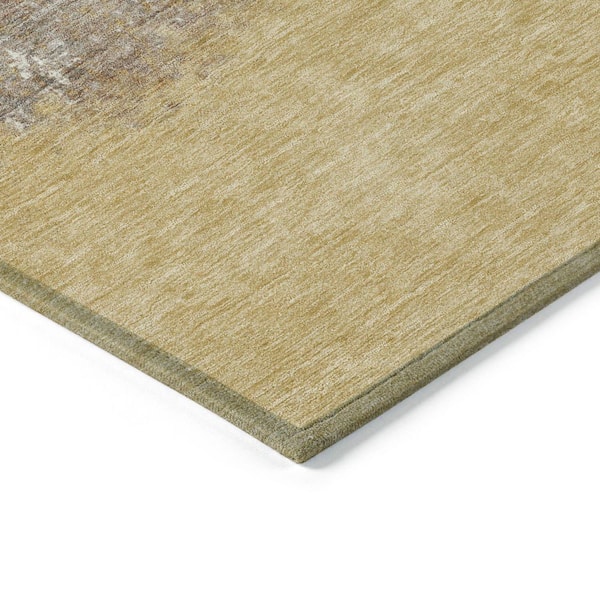 Chantille Machine Washable Indoor/Outdoor Abstract ACN2214 Gold 1 ft. 8 in. x 2 ft. 6 in. Accent Rug