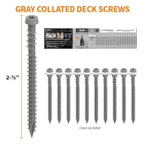 #10 x 2-1/2 in. Grey Star Flat-Head Drive Collated Composite Deck Screw (1000-Count)