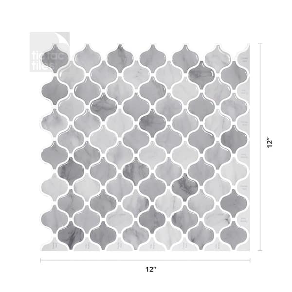 InHome Quatrefoil 10 in. x 10 in. Peel and Stick Resin Backsplash Tiles (4-Pack)