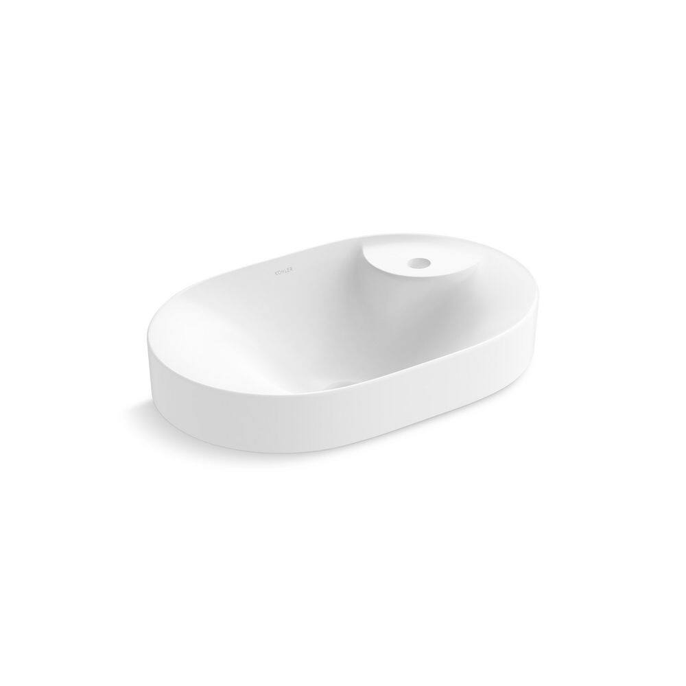 KOHLER Chalice Vessel Vitreous China Oval Bathroom Sink with Single