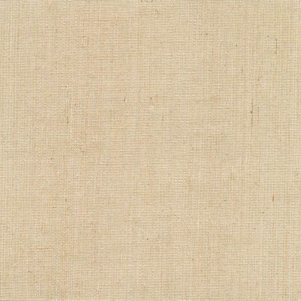 Beige Grasscloth Non-Pasted Removable Wallpaper Roll