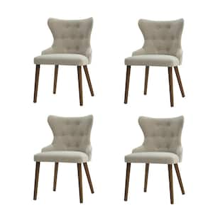 Susana Ivory Mid-century modern Dining Chair with Button-tufted Set of 4