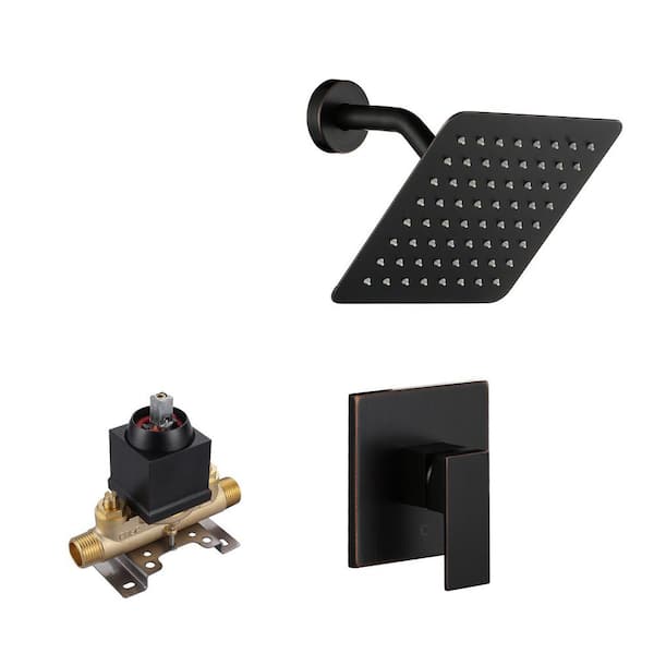 Single-Handle 1-Spray Rainfall Shower Faucet 1.8 GPM with Pressure Balance in. Oiled Rubbed Bronze