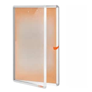 36 in. L x 24 in. W Enclosed Cork Board with Aluminum Frame - Lockable Bulletin Board with Acrylic Door and 2 Keys