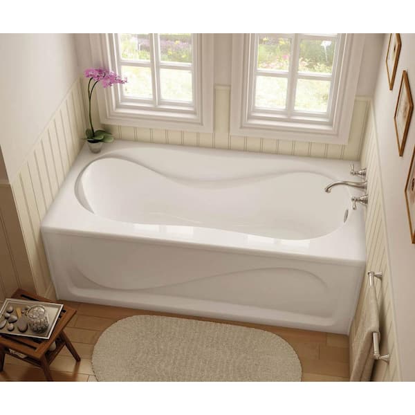Cocoon 60 in. x 30 in. Acrylic Right Hand Drain Rectangular Apron Front Bathtub in White