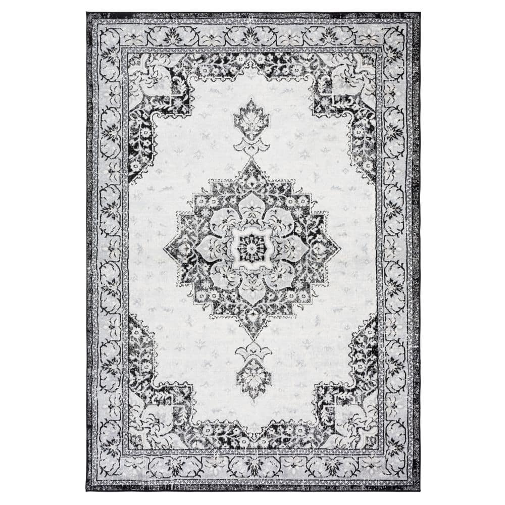 Brentwood 4 ft. x 6 ft. Black/Ivory Ornate Medallion Area Rug price history on PriceWatchPro