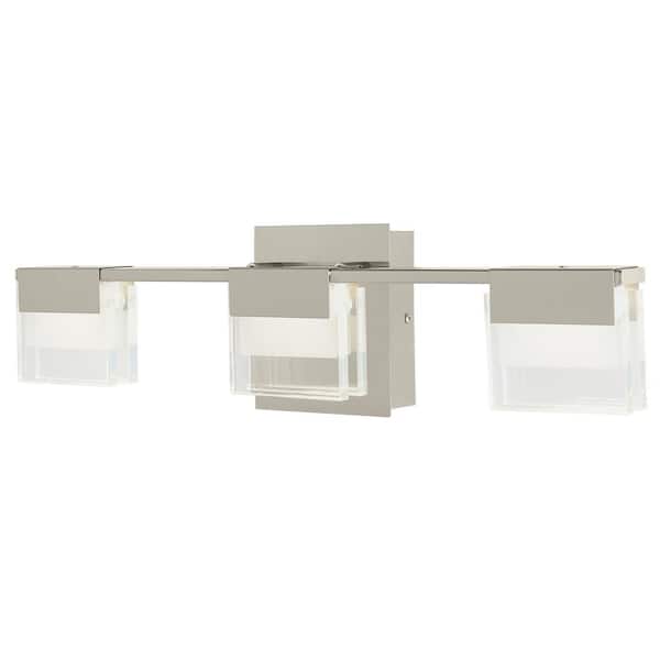 Home Decorators Collection Vicino 3, Brushed Nickel Bathroom Lights Home Depot