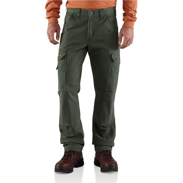 Carhartt Men's 42 in. x 30 in. Moss Cotton Ripstop Relaxed Fit Work Pant