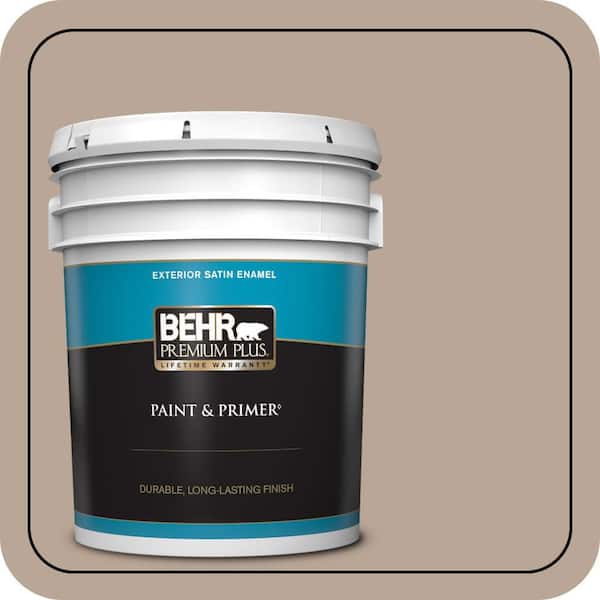 BEHR PREMIUM PLUS 5 gal. #MQ2-37 Eiffel For You Satin Enamel Exterior Paint & Primer