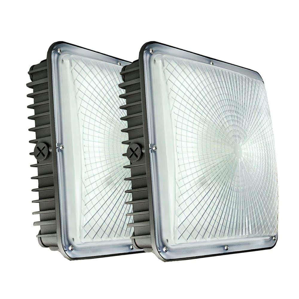 300- Watt Equivalent Integrated LED Bronze Outdoor Security Light Canopy Light Area Light 8400 Lumens (2-Pieces) price history on PriceWatchPro