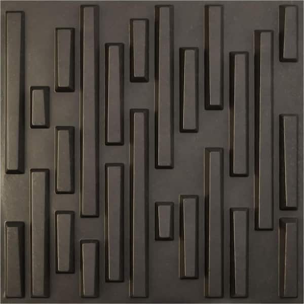 Ekena Millwork 19-5/8-in W x 19-5/8-in H Staggered Brick EnduraWall Decorative 3D Wall Panel Weathered Steel