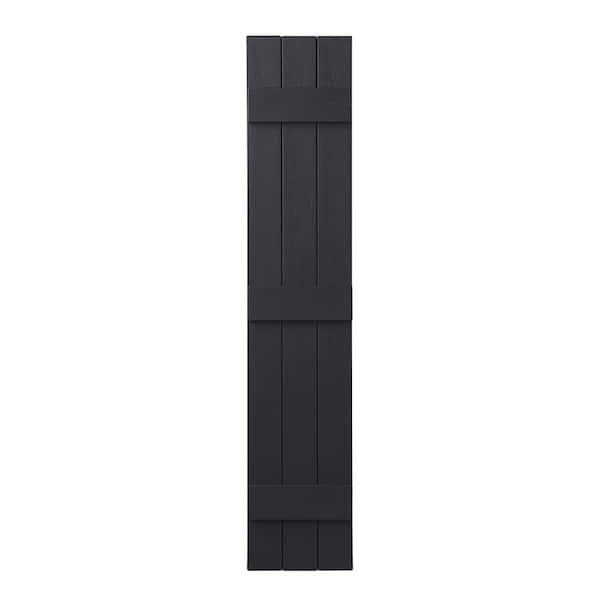 Ply Gem 11 in. x 67 in. Polypropylene Plastic 3-Board Closed Board and Batten Shutters Pair in Blackwatch Green