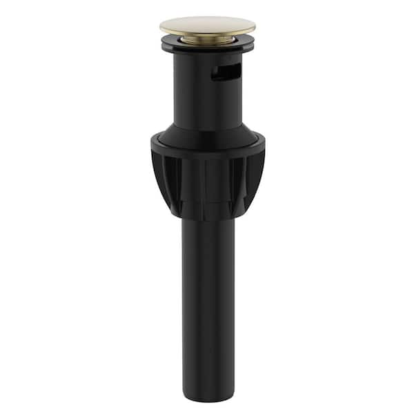 Push Pop-Up Bathroom Sink Drain Stopper with Overflow Brushed Satin Gold