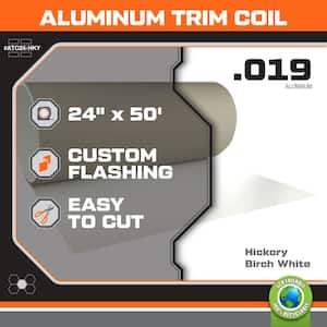 24 in. x 50 ft. Hickory Over Birch White Aluminum Trim Coil