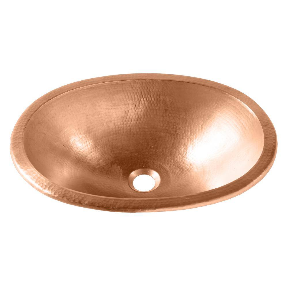 Naked Copper 19" Oval Undermount Bathroom Sink
