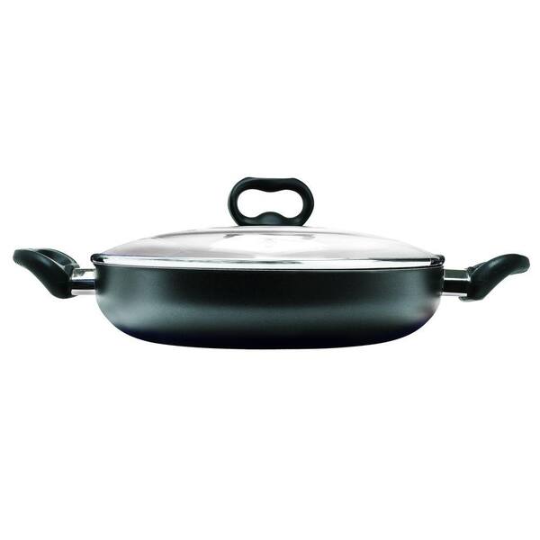 Ecolution Evolve 12 in. Aluminum Nonstick Frying Pan in Black with Glass Lid