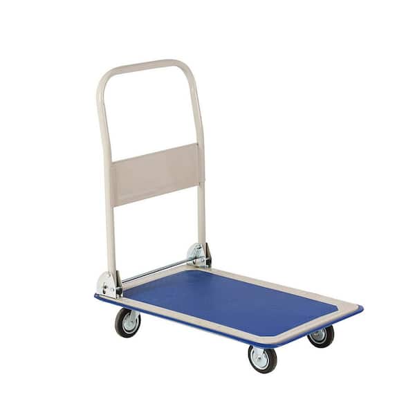 Unbranded Metal 29 in. W Platform Truck Hand Flatbed Cart Dolly Folding Moving Push Heavy Duty Rolling Cart 330 lbs. Capacity