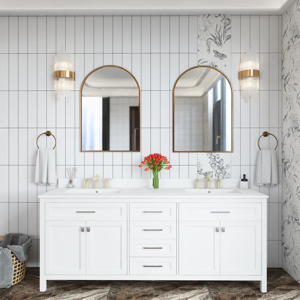 73 in. W x 22 in. D x 41 in. H Double Sink Freestanding Bath Vanity in ...