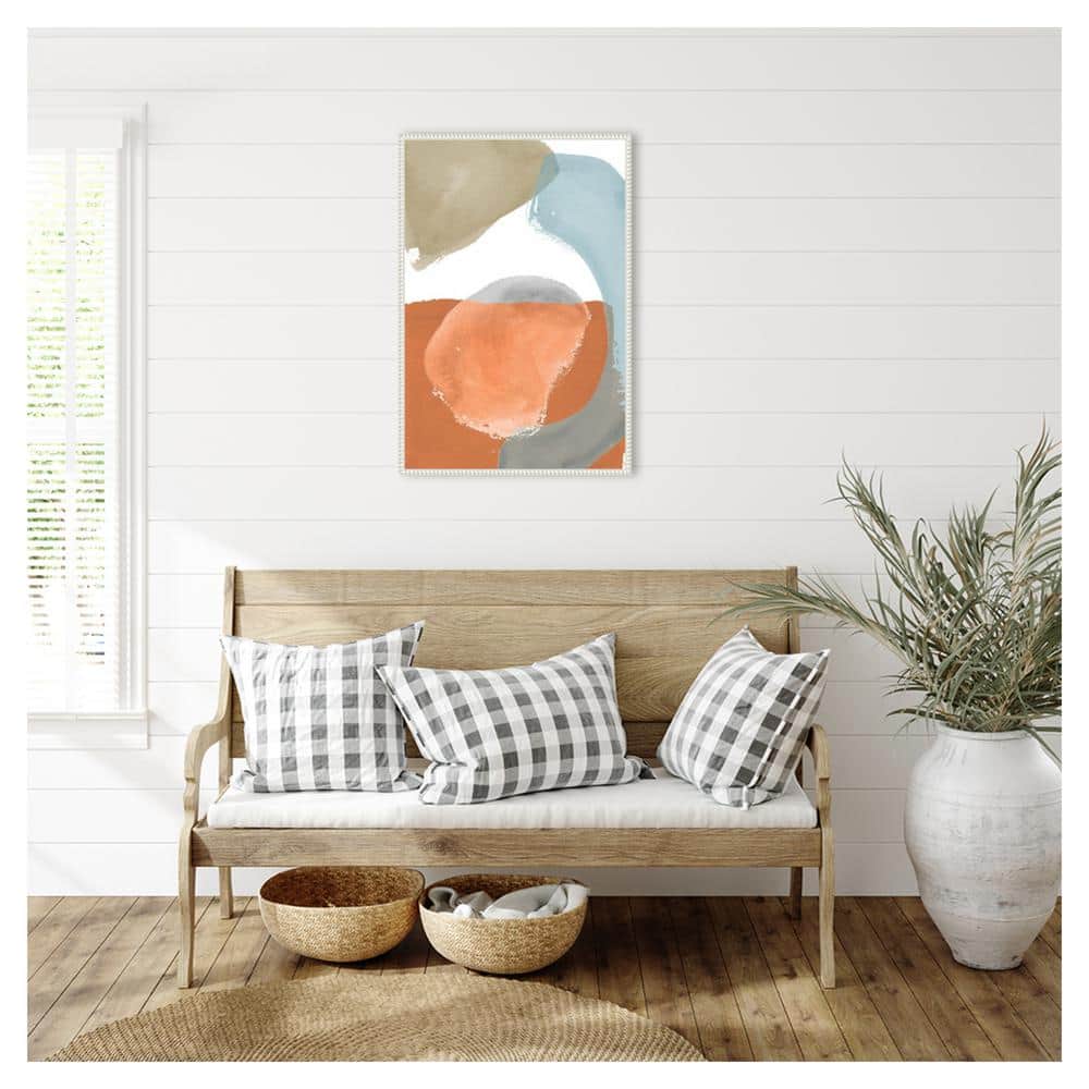Pastel Abstract Nature Vistas Canvas with Beaded Frame