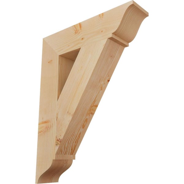Ekena Millwork 5.5 in. x 34 in. x 26 in. Douglas Fir Traditional Smooth Bracket