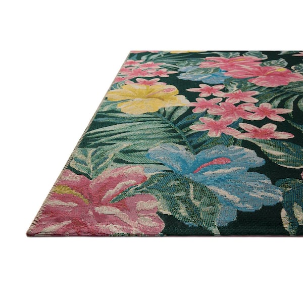 Botanical Midnight / Multi 5 ft. x 3 in. x 7 ft. 8 in. Indoor/Outdoor Area Rug