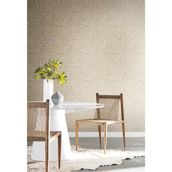 Light Gold Squareburst Vinyl Paper Unpasted Matte Wallpaper (20.8 in. x 32.8 ft.)