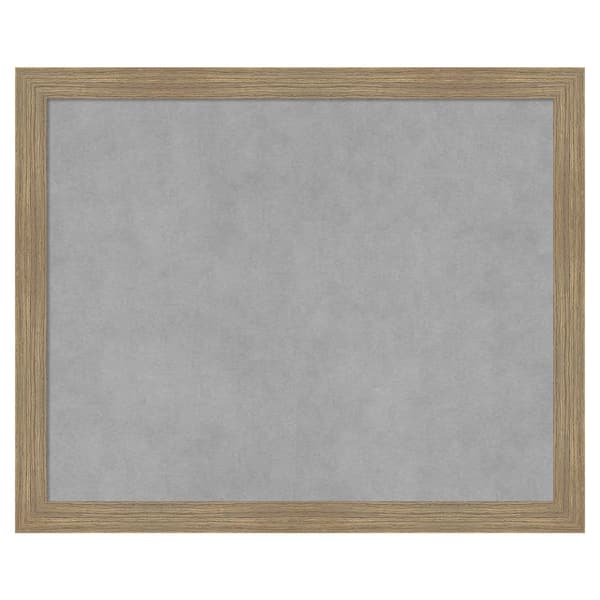 Amanti Art Woodgrain Stripe Mocha 22 in. x 18 in. Framed Magnetic Board