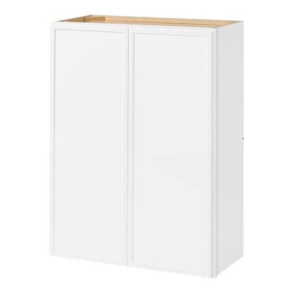 Leyton 27 in. W x 12 in. D x 36 in. H Ready to Assemble Plywood Slim Shaker Wall Kitchen Cabinet in Alpine White