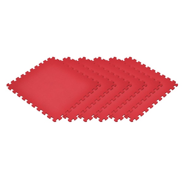 Norsk Red 24 in. x 24 in. EVA Foam Non-Toxic Solid Color Interlocking Tiles (192 sq. ft. - 48 tiles)
