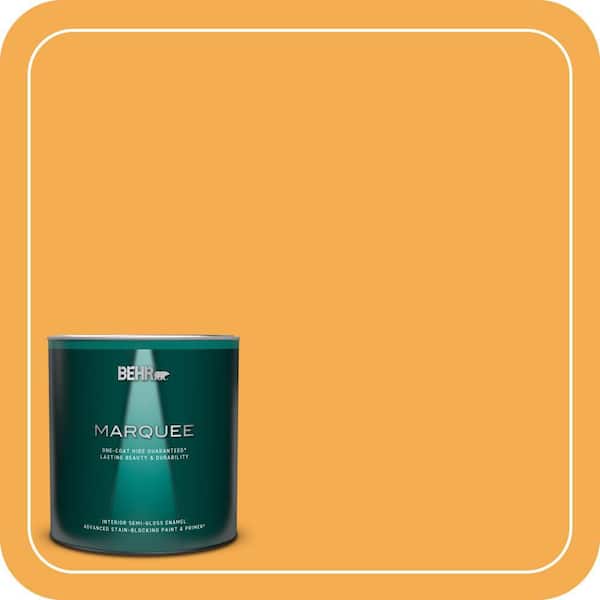 BEHR MARQUEE 1 qt. #290B-6 Squash Semi-Gloss Enamel Interior Paint & Primer