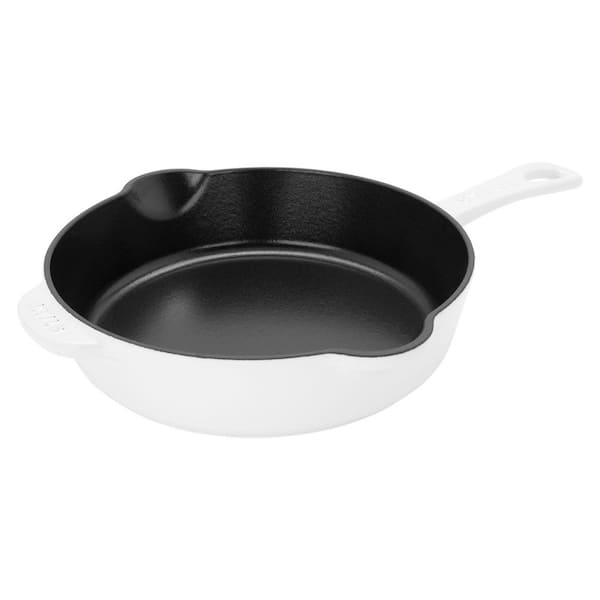 Cast Iron 8.5 in. Traditional Deep Skillet - White