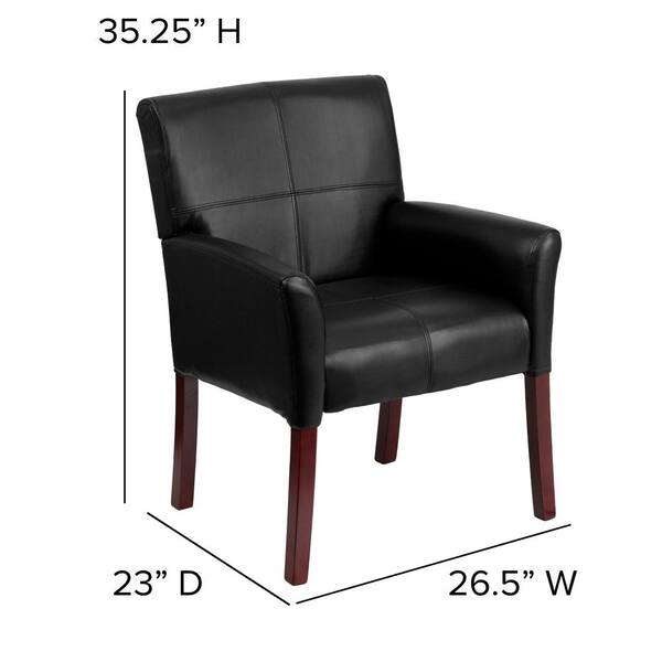 Executive PU Leather Guest Chair Reception Side Arm Chair Upholstered Wood Leg 